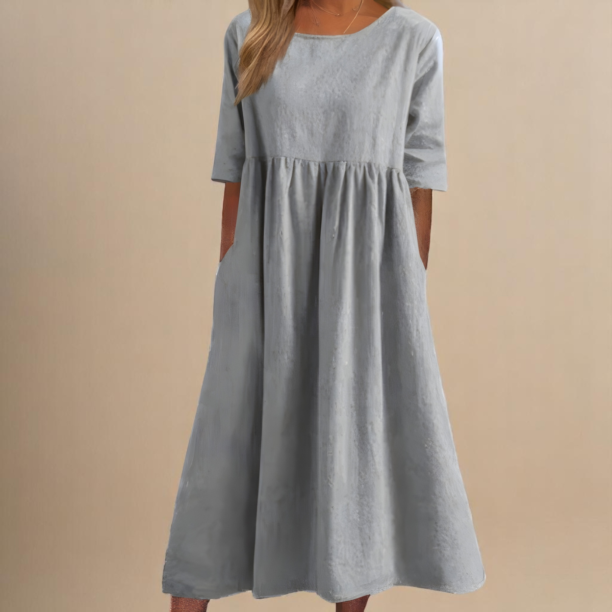 Véronique – Robe en coton élégante et flatteuse