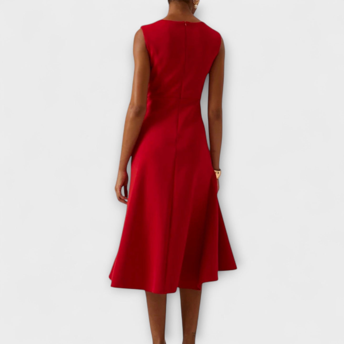 Édith – Robe midi asymétrique à drapé
