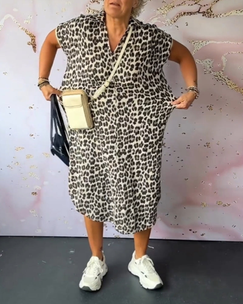 Théophanie - Élégante et Confortable Robe Léopard