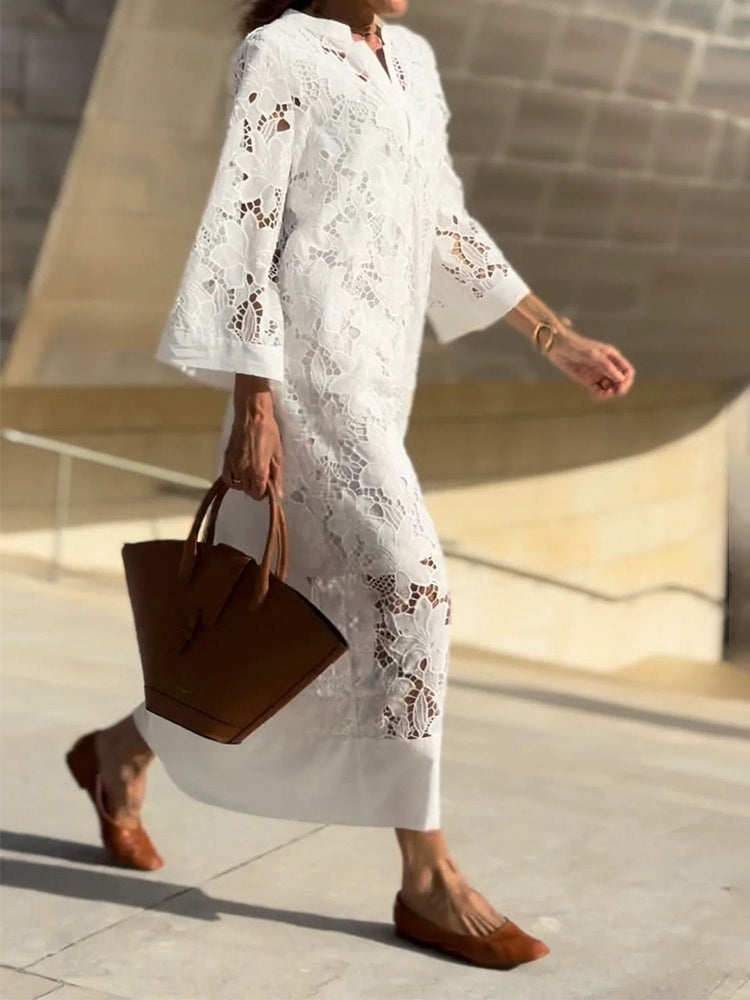 Géromine - Élégante robe en dentelle légère