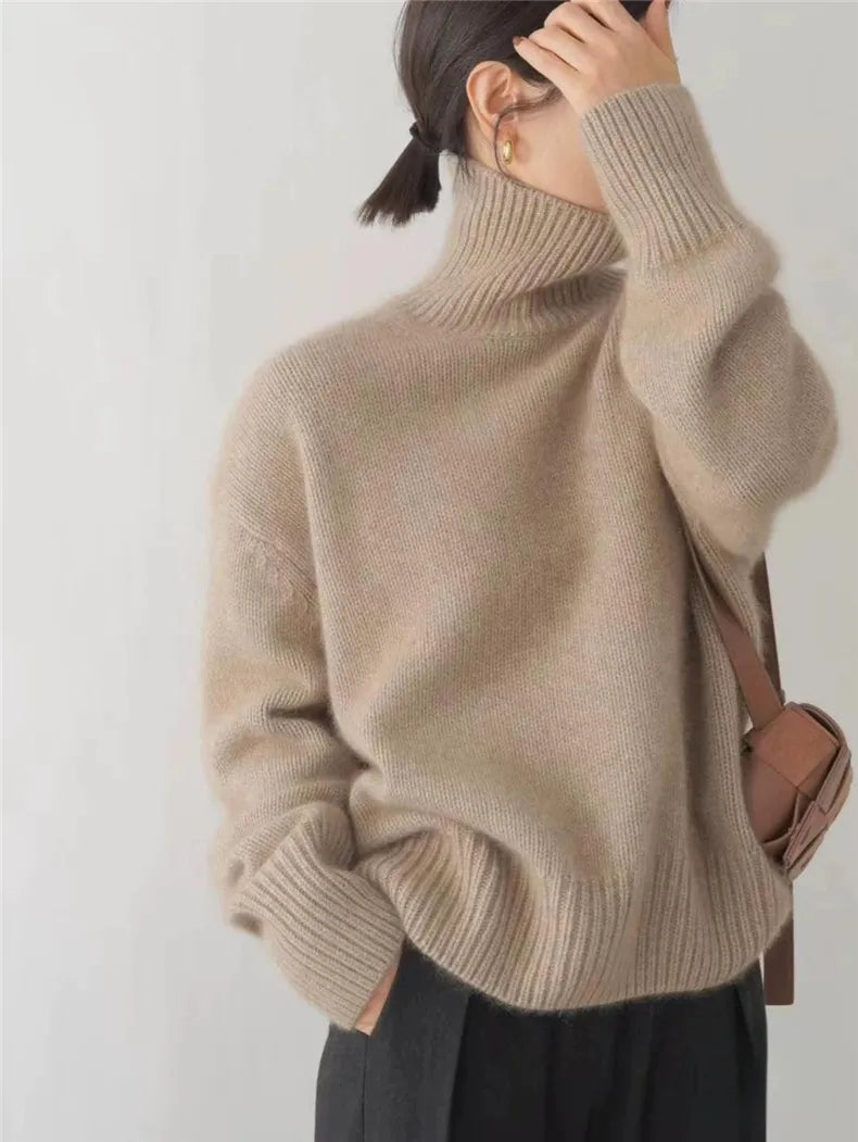 Éléonore - Pull en cachemire doux avec col roulé élégant