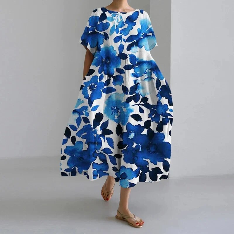 Mahault – Robe fluide bohème à motifs floraux