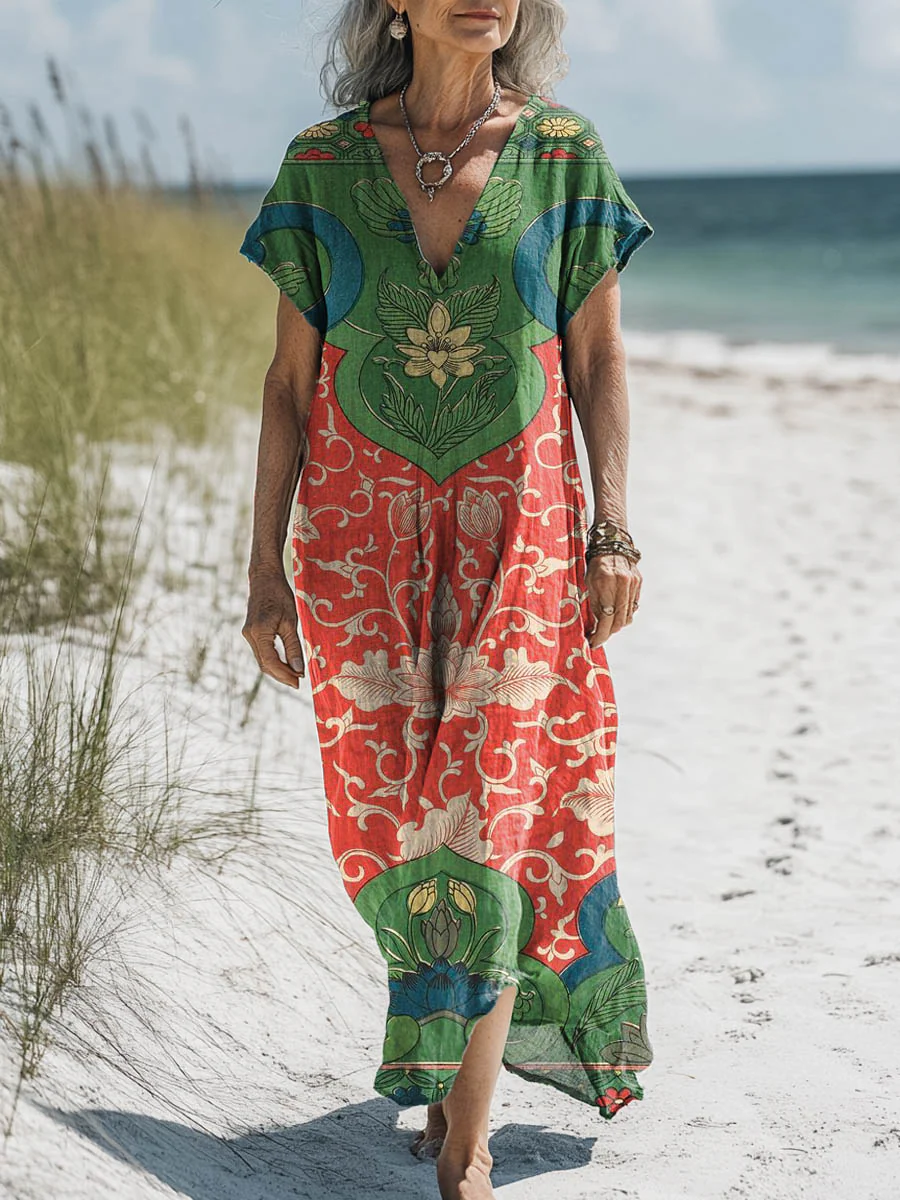 Hyacinthe – Vintage Floral Maxi Dress