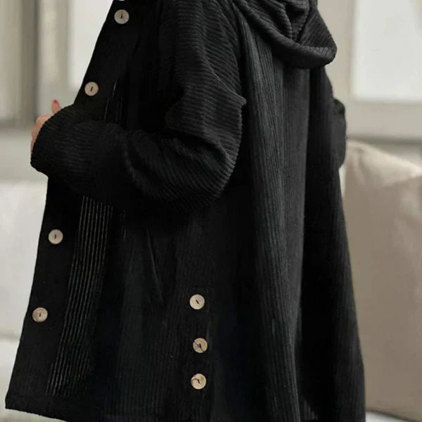 Théodora - Manteau en velours côtelé avec capuche