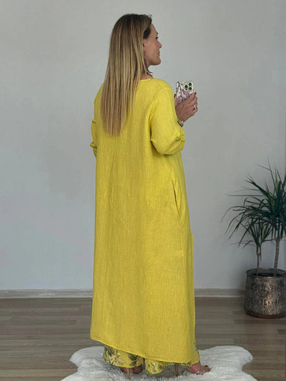 Évelyne – Ensemble à manches longues avec pantalon imprimé