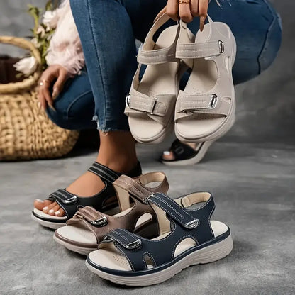 Célianne – Confortables Sandales Orthopédiques à Talon Compensé