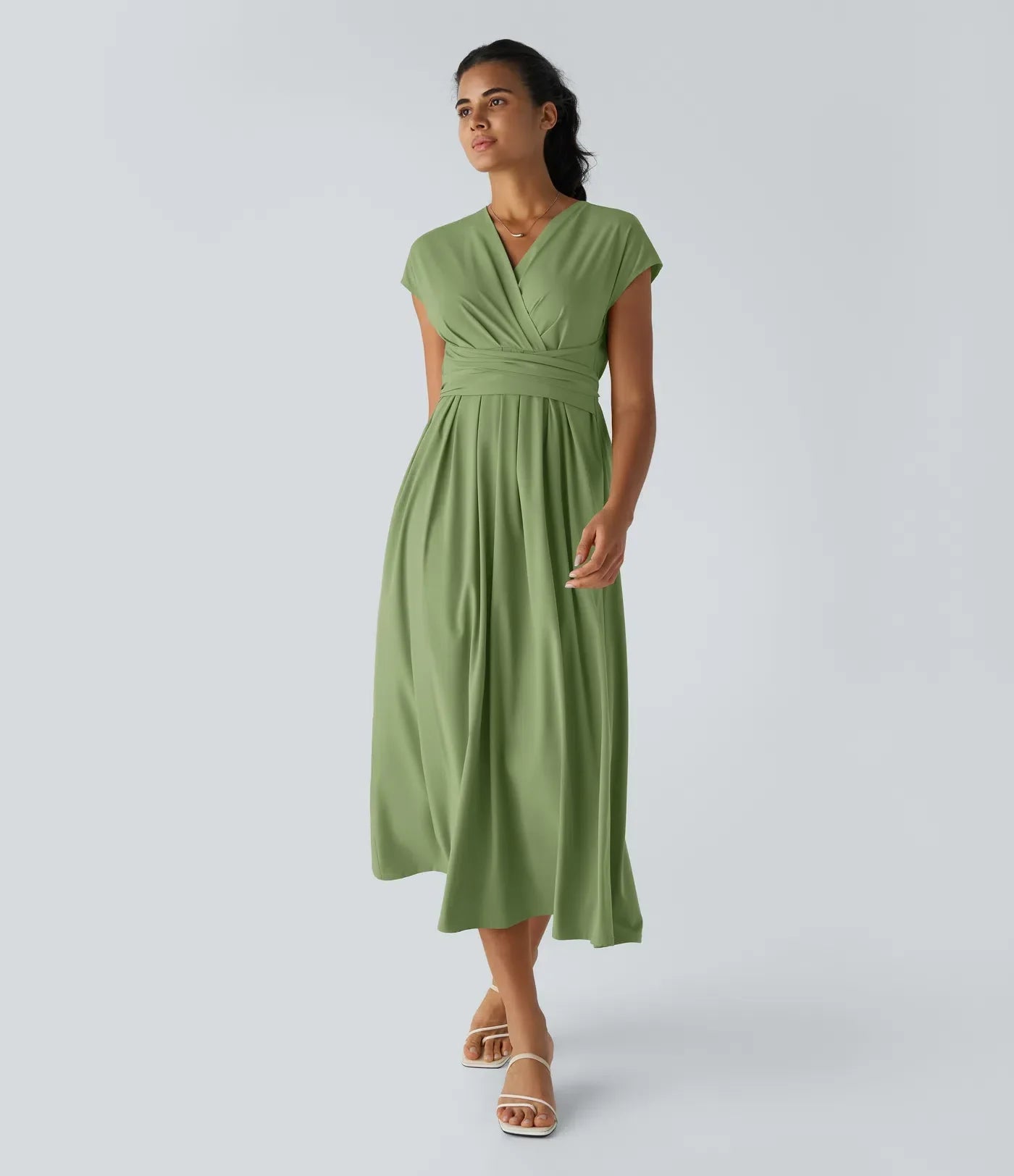 Rosavine – Chic Robe Portefeuille à Taille Haute