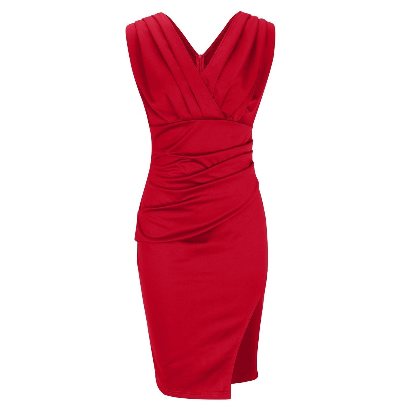 Floria – Robe cintrée à décolleté en V et fente