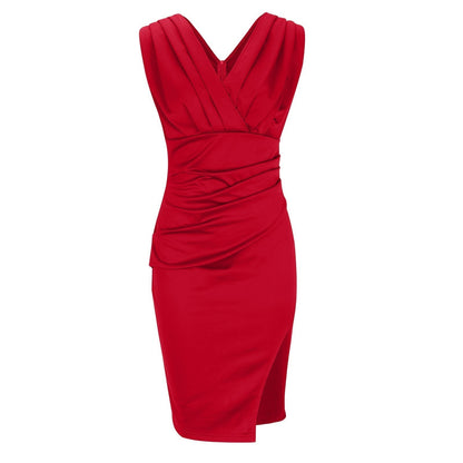 Floria – Robe cintrée à décolleté en V et fente