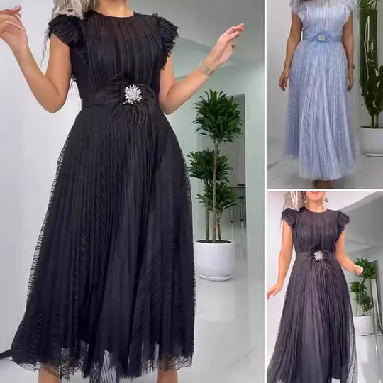 Aveline – Élégante Robe en Mousseline de Soie