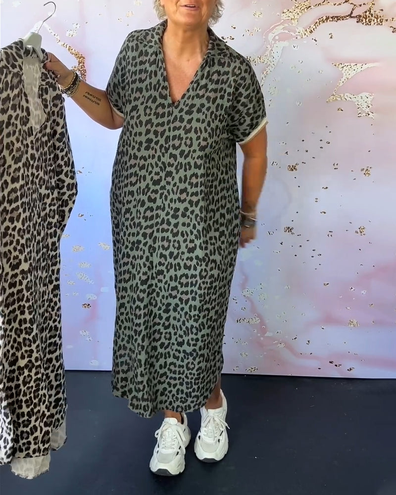 Théophanie - Élégante et Confortable Robe Léopard