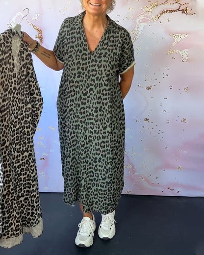 Théophanie - Élégante et Confortable Robe Léopard