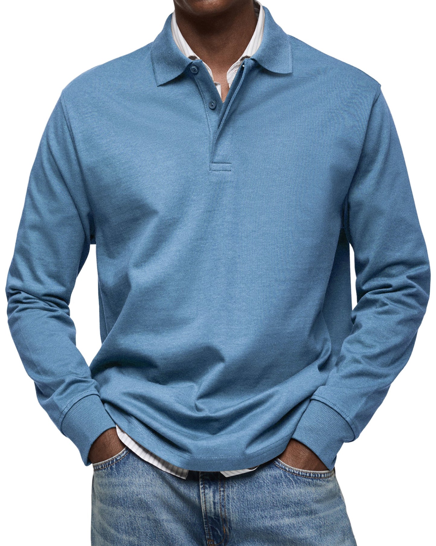 vitoria™ - Chemise Poloshirt Décontractée à Manches Longues