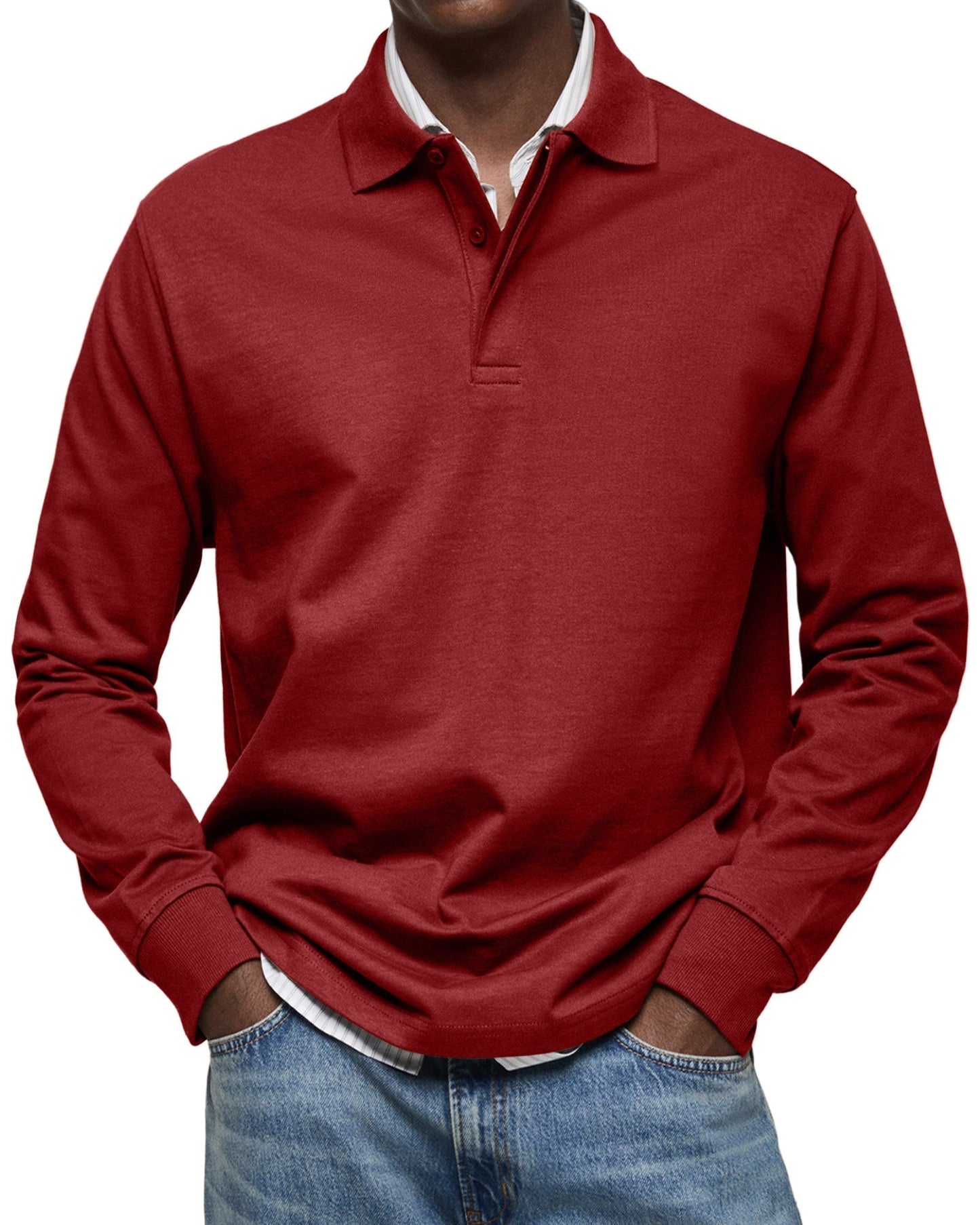vitoria™ - Chemise Poloshirt Décontractée à Manches Longues
