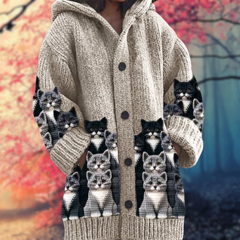 Marlène - Sweat doux à capuche avec boutons