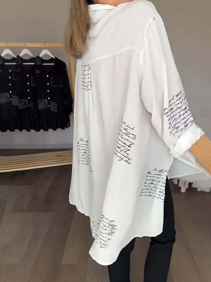 Clairie – Chemise Chic avec Imprimé de Lettres