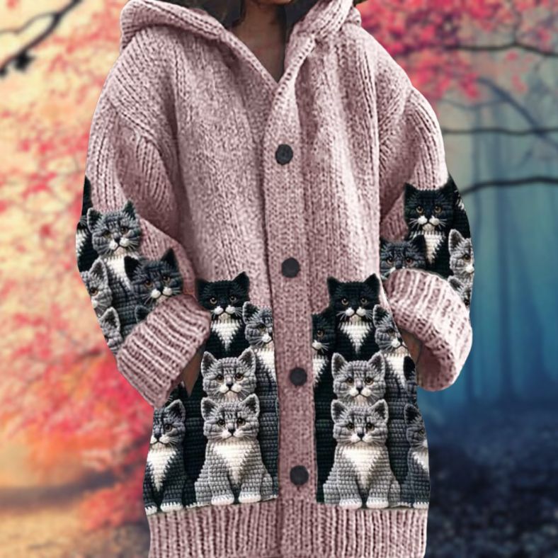 Marlène - Sweat doux à capuche avec boutons