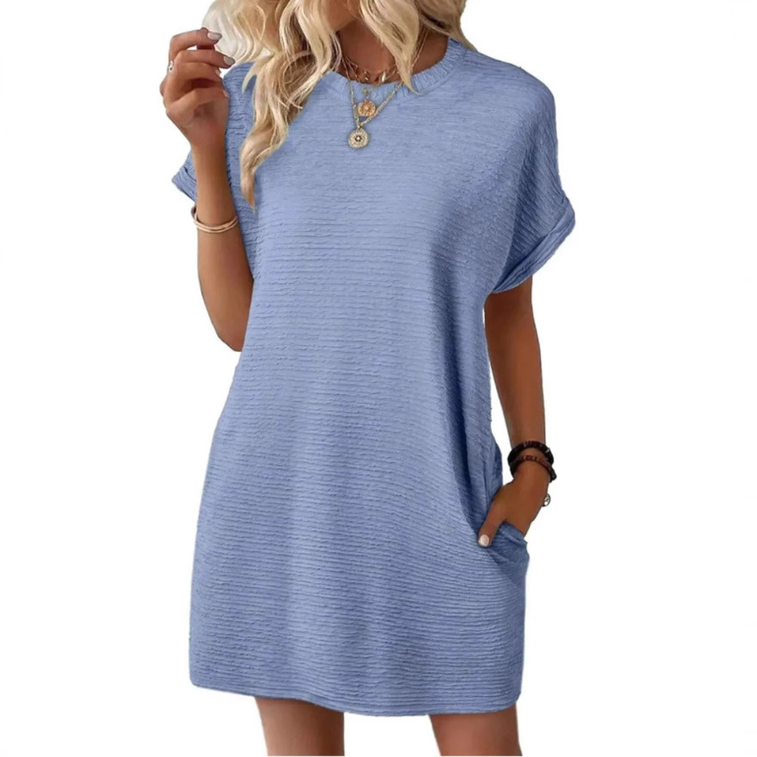 Amandine – Robe d'été épurée à col rond