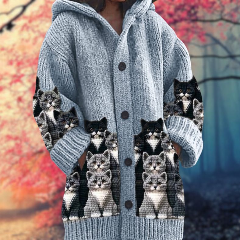 Marlène - Sweat doux à capuche avec boutons
