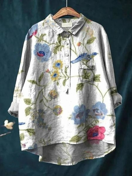 Gwladys – Élégante blouse fluide à motif floral