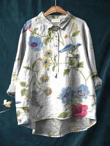 Gwladys – Élégante blouse fluide à motif floral