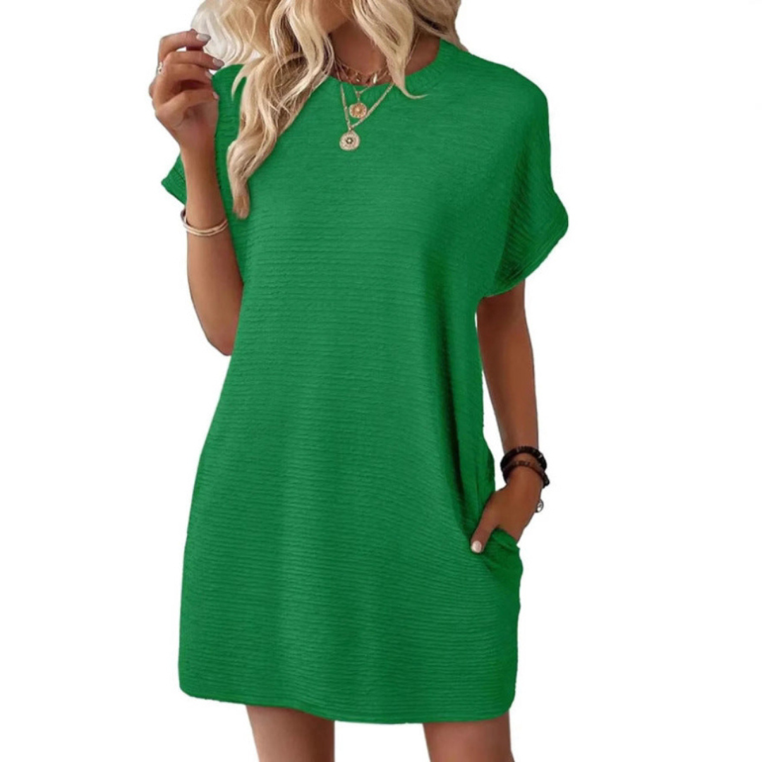 Amandine – Robe d'été épurée à col rond