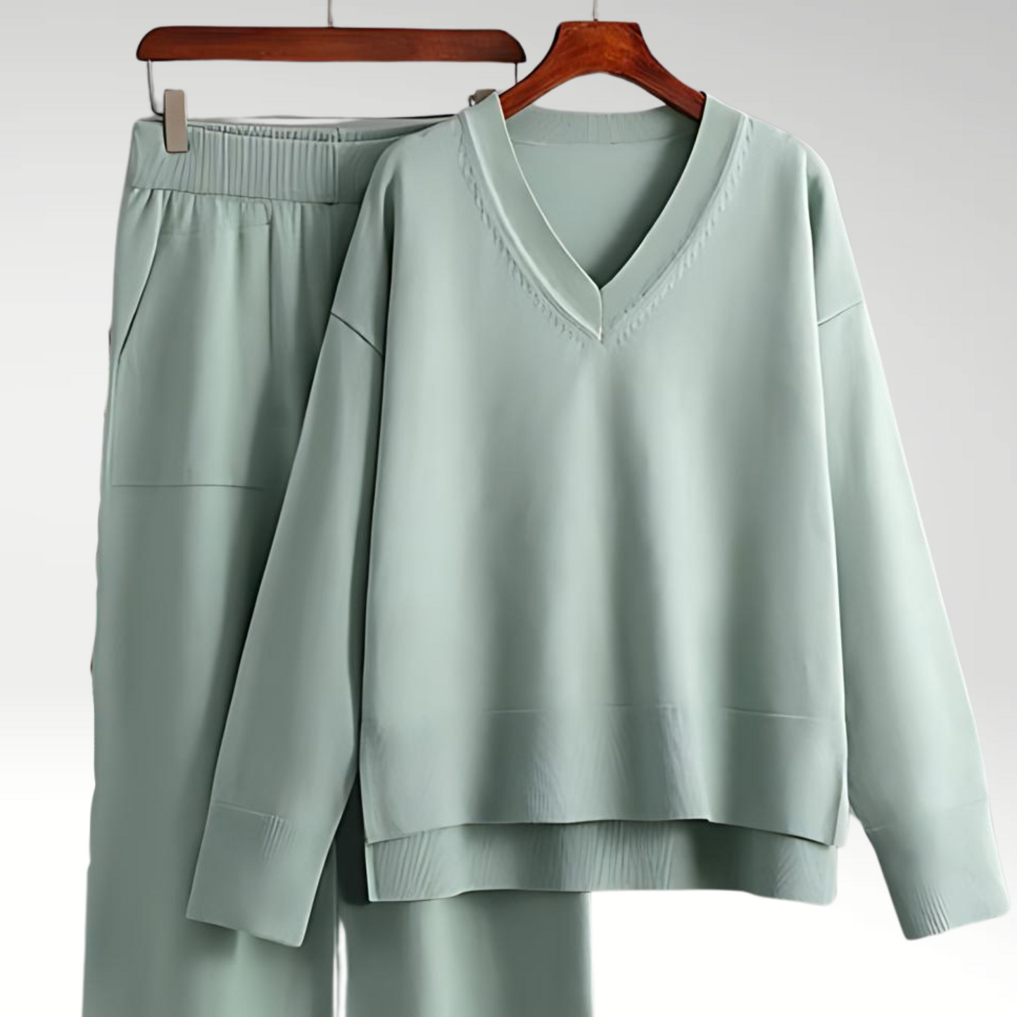 Vitoria™ | Elegant V-Neck Two-Piece Ensemble