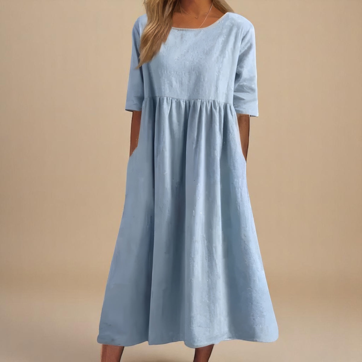 Véronique – Robe en coton élégante et flatteuse