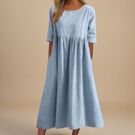 Véronique – Robe en coton élégante et flatteuse