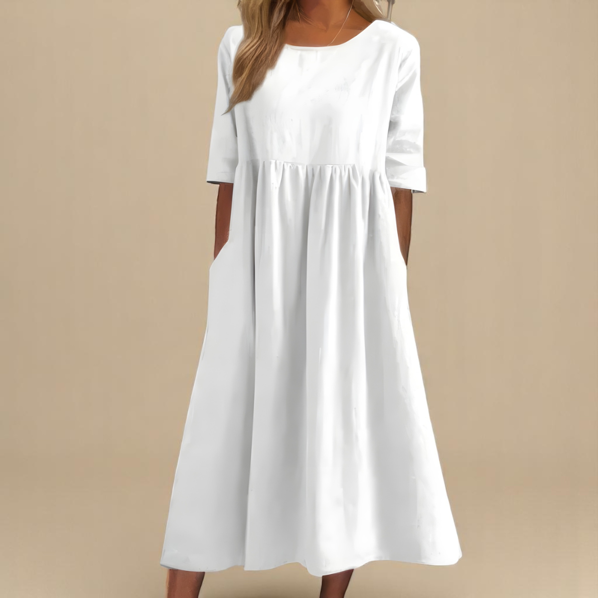 Véronique – Robe en coton élégante et flatteuse