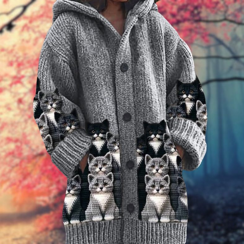 Marlène - Sweat doux à capuche avec boutons