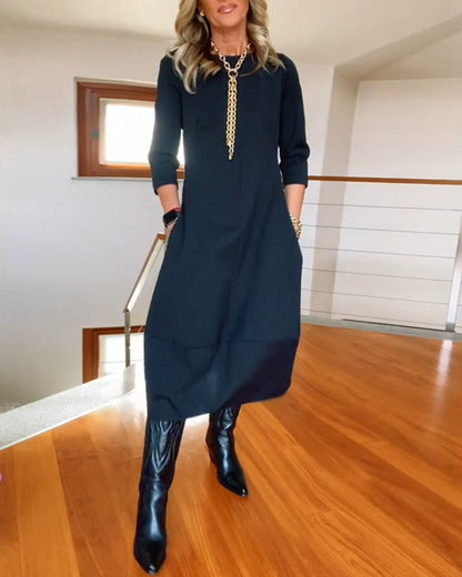 Denise - Élégante robe d'automne avec poches
