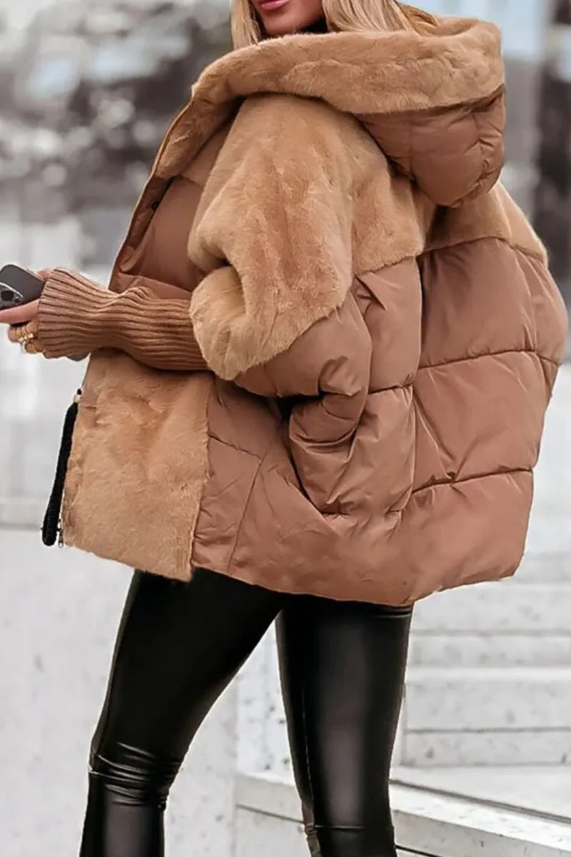 Evelyne - Veste d'hiver colorée avec capuche