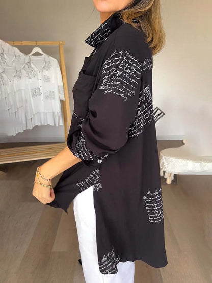 Clairie – Chemise Chic avec Imprimé de Lettres