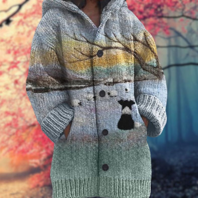 Marlène - Sweat doux à capuche avec boutons