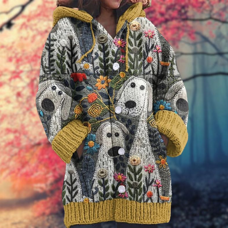 Marlène - Sweat doux à capuche avec boutons