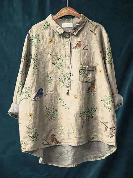Gwladys – Élégante blouse fluide à motif floral