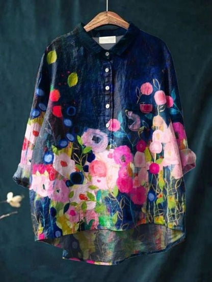 Gwladys – Élégante blouse fluide à motif floral