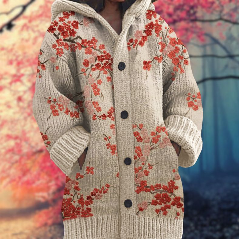 Marlène - Sweat doux à capuche avec boutons