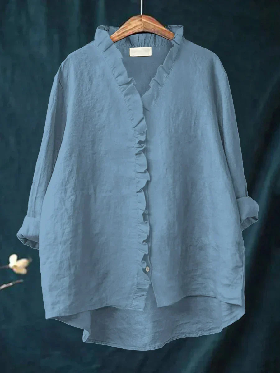 Valeska – Chemise légère en coton et lin" can be rewritten as:

"Valeska – Chemise aérienne en mélange de coton et lin