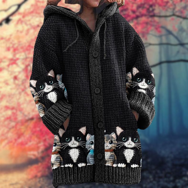 Marlène - Sweat doux à capuche avec boutons
