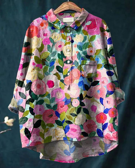 Gwladys – Élégante blouse fluide à motif floral