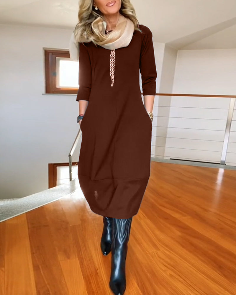 Denise - Élégante robe d'automne avec poches