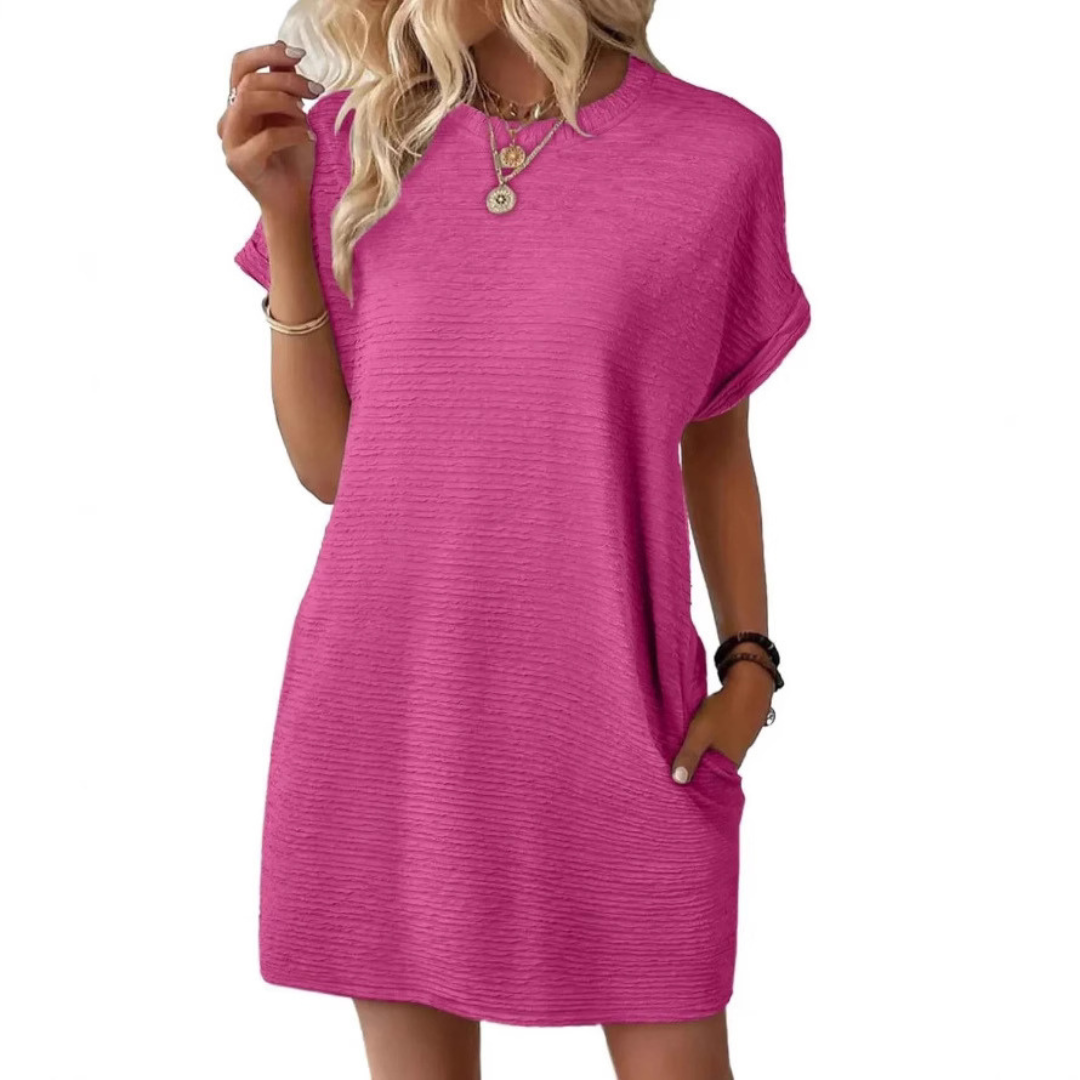 Amandine – Robe d'été épurée à col rond