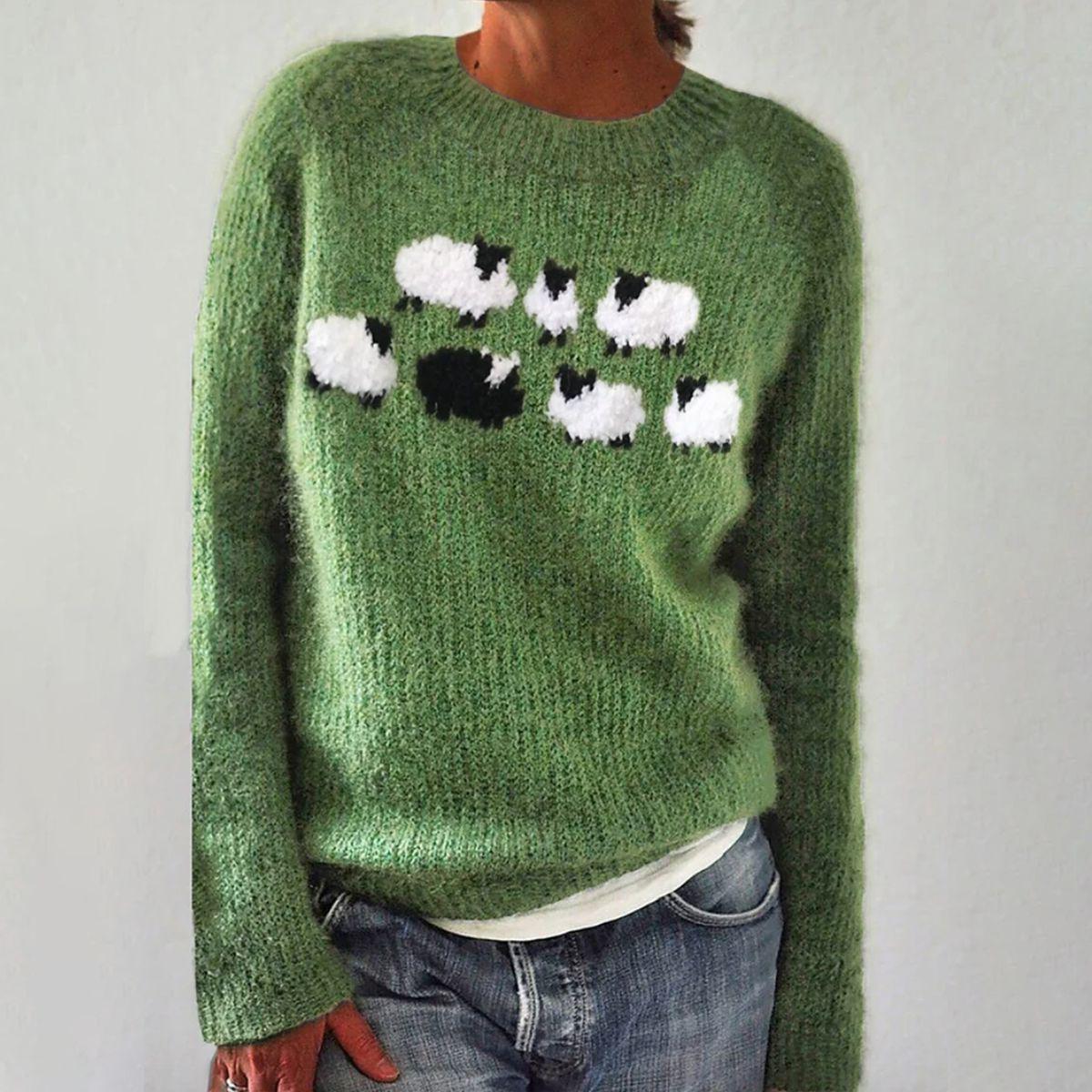 Verde - Pull artisanal à manches longues
