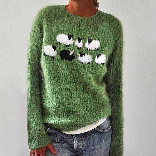 Verde - Pull artisanal à manches longues
