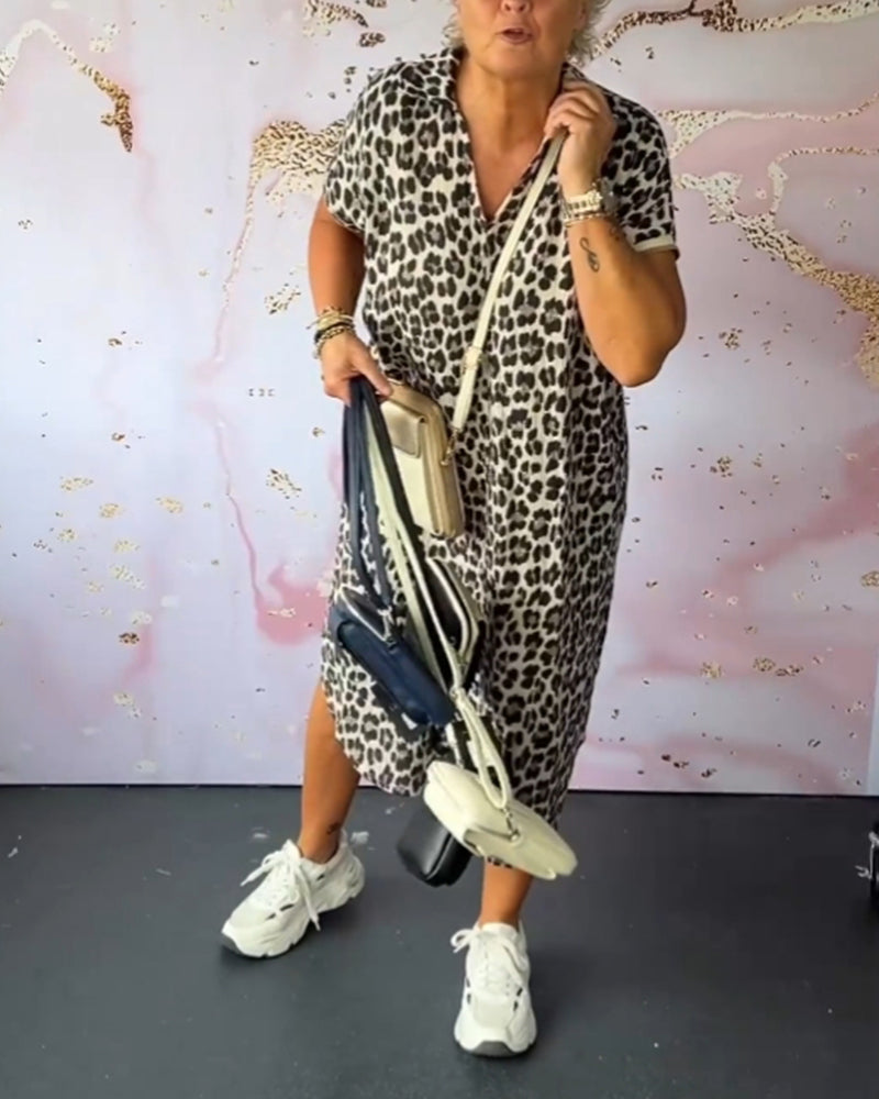 Théophanie - Élégante et Confortable Robe Léopard