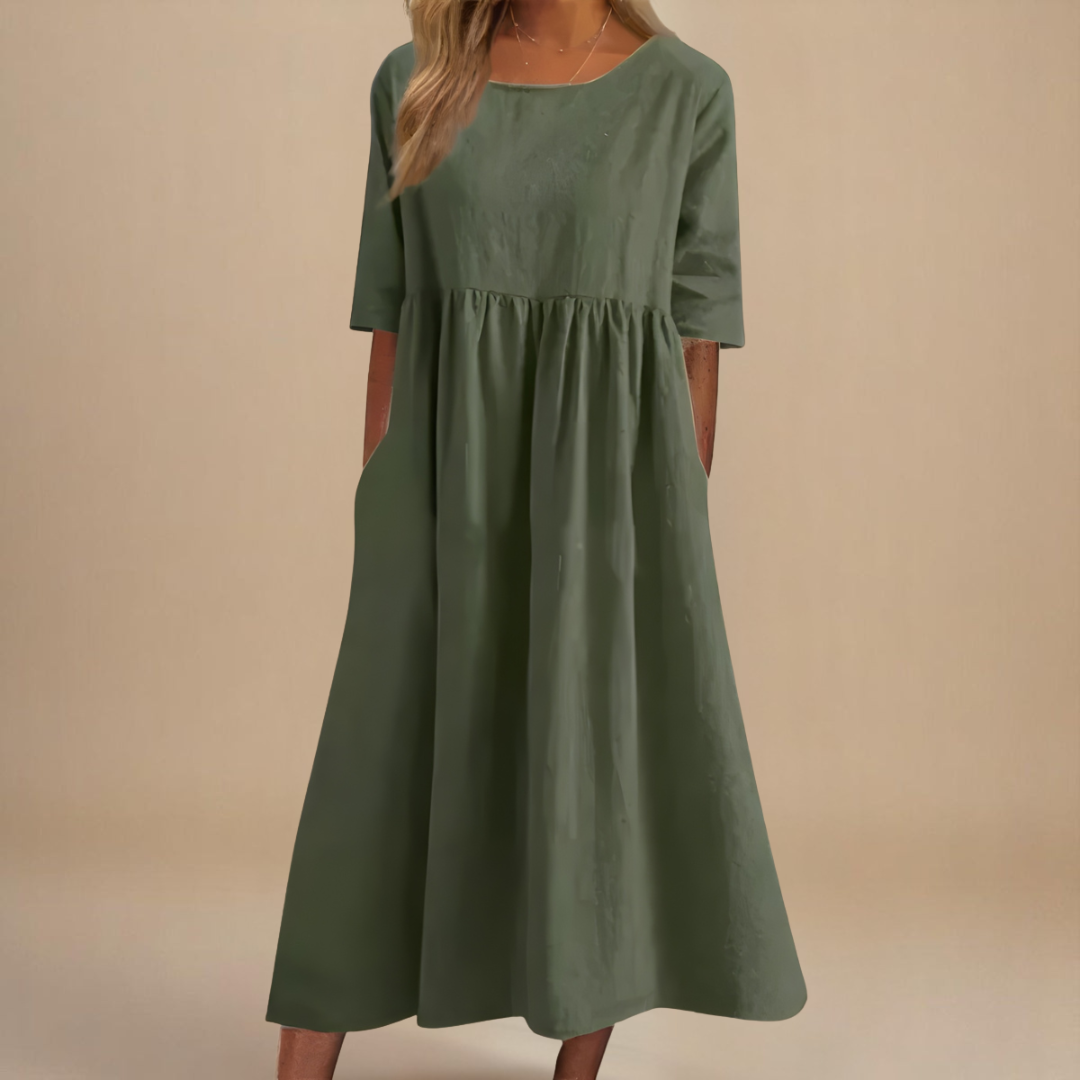 Véronique – Robe en coton élégante et flatteuse