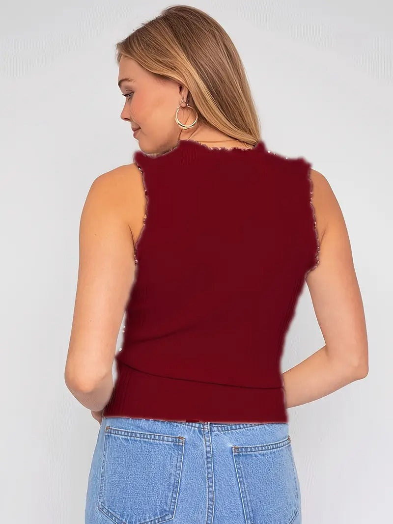 Césarine – Blouse à volants brillants pour femmes