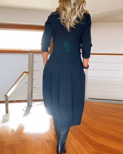 Denise - Élégante robe d'automne avec poches
